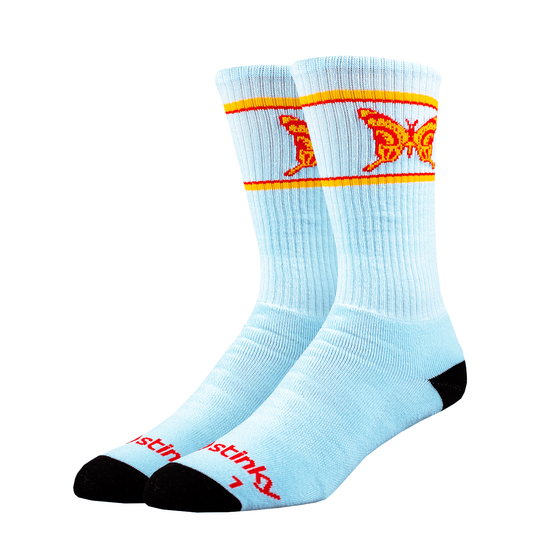 Stinky Butterfly Socks - Light Blue