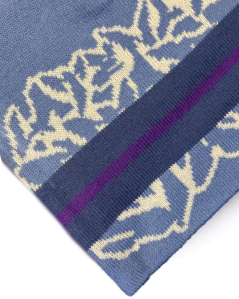 Late Nite Stars Striped Logo Beanie - Blue