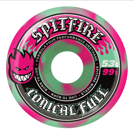 Spitfire Formula Four Conical Full 99a Blue / Pink Swirl - 53mm