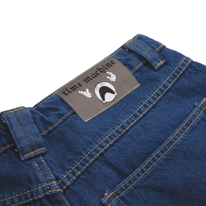 Time Machine Emoji Denim Pants - Dark Blue
