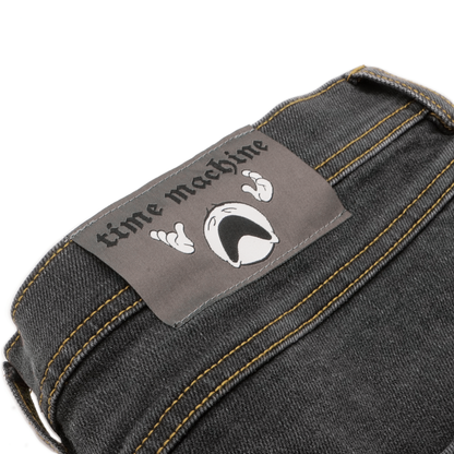 Time Machine Emoji Denim Pants - Black