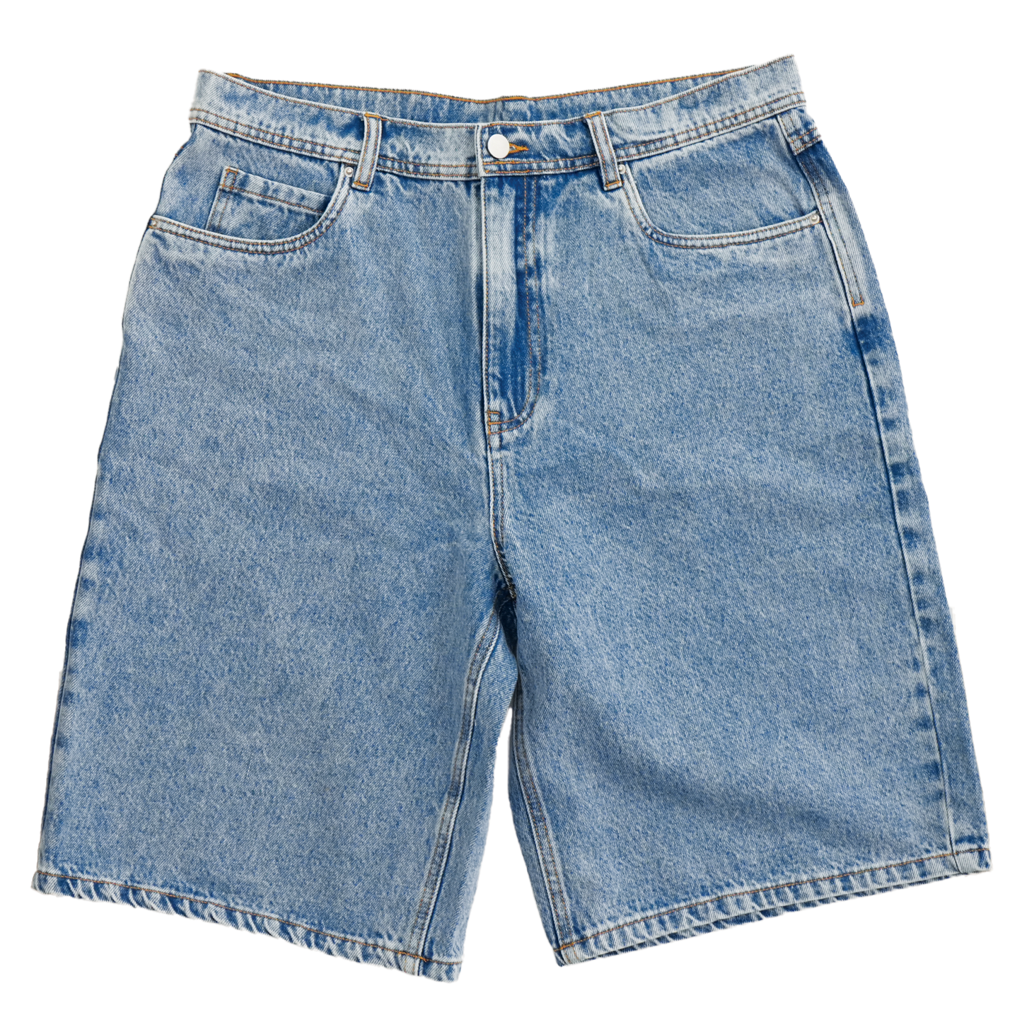 Time Machine Emoji Denim Shorts - Blue