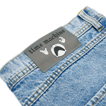 Time Machine Emoji Denim Pants - Blue
