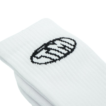 Time Machine Oval Logo Socks - White