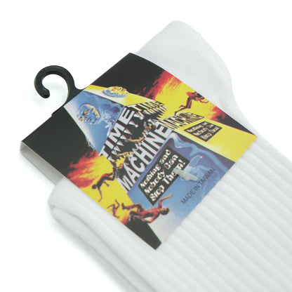 Time Machine Oval Logo Socks - White