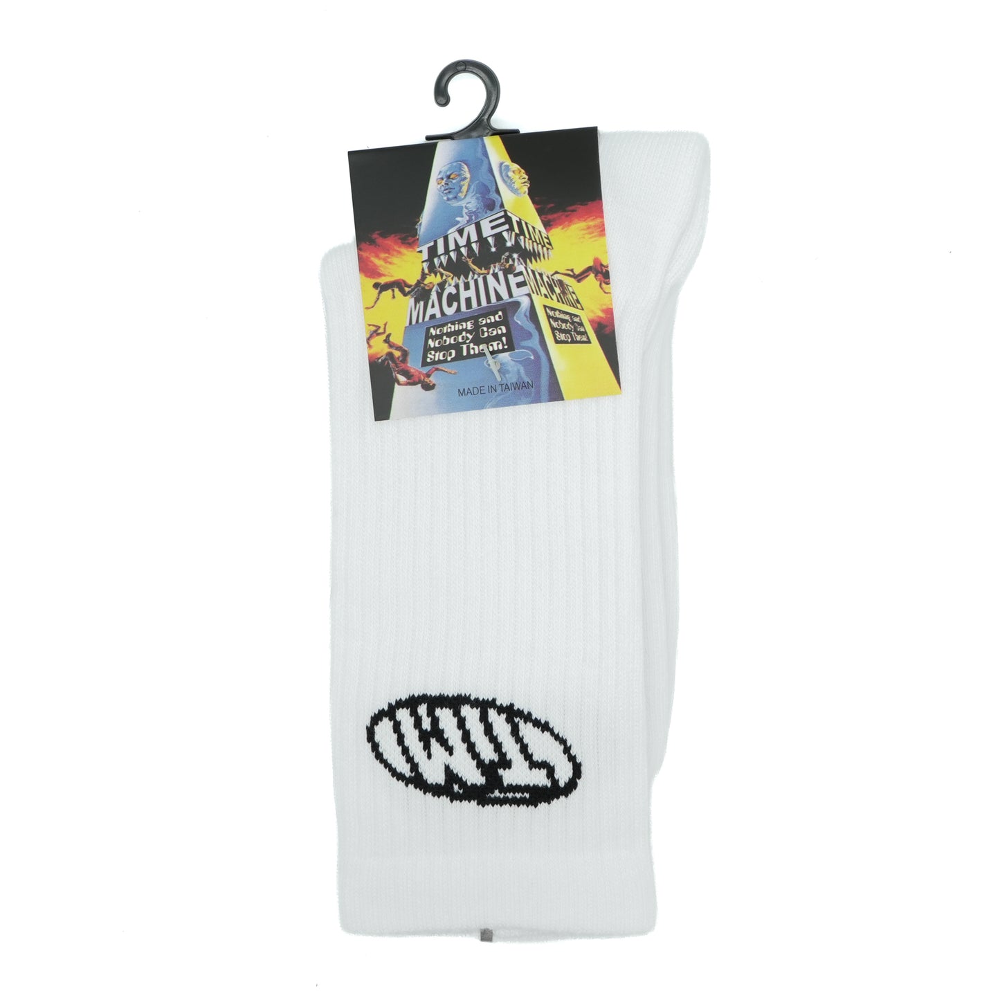 Time Machine Oval Logo Socks - White