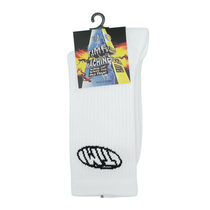Time Machine Oval Logo Socks - White
