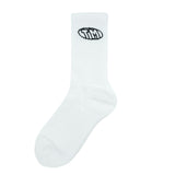 Time Machine Oval Logo Socks - White