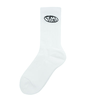 Time Machine Oval Logo Socks - White