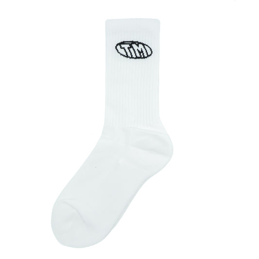 Time Machine Oval Logo Socks - White