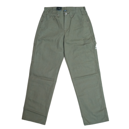 Time Machine x Dickies 320 A.D. Relaxed Fit Heavyweight Duck Carpenter Pants - Rinsed Moss Green