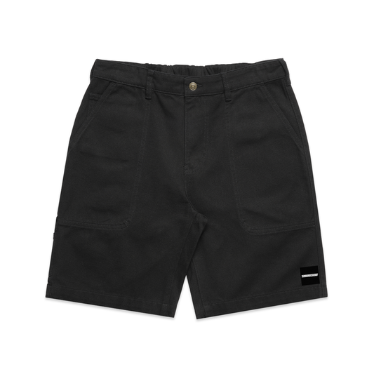 Time Machine Logo Canvas Shorts - Black